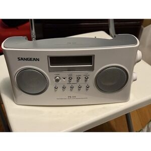 Sangean PR – D5 Radio Battery Operated Tested And Works Great White, No Cable